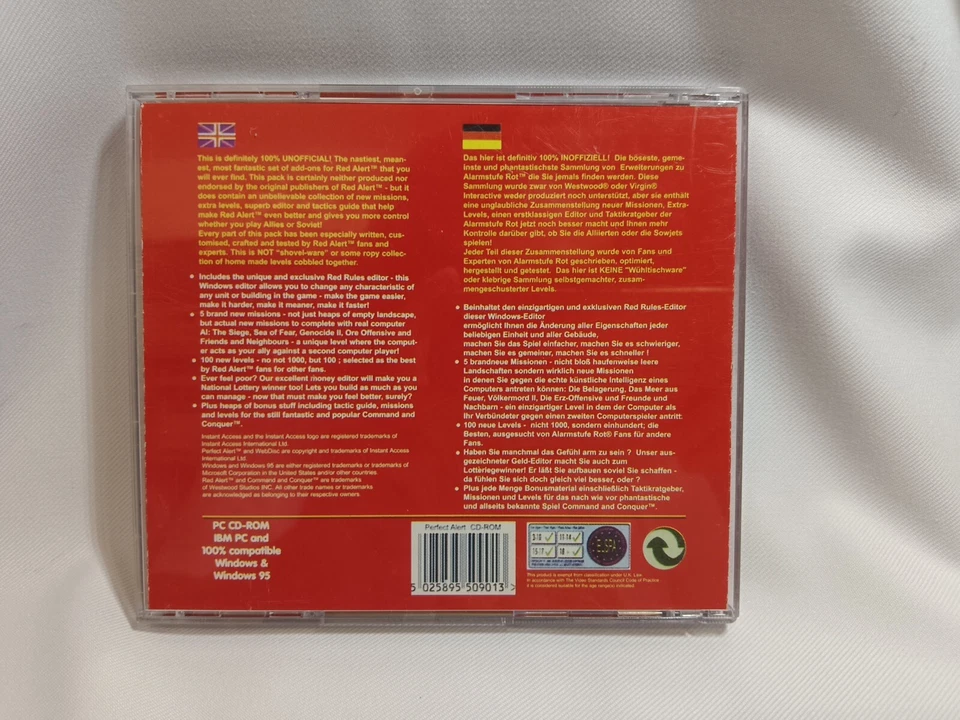 Vintage PC Game Windows 95 CD-ROM Perfect Alert Red Alert Unofficial Add Ons - Image 2 of 4