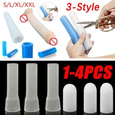 1-4Pcs/Set Penis Silicone Sleeve For Extender Stretcher Max Vacuum Enlargement