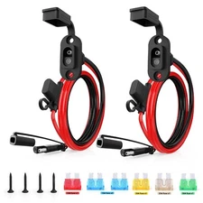 2pc 12 AWG 1.5ft SAE Adapter Male Plug to Female Cable Quick Connector Harness