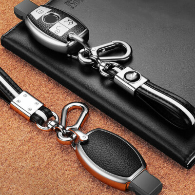 Mercedes Benz Key Fob Cover Case - Leather & TPU Shell, Protective Holder