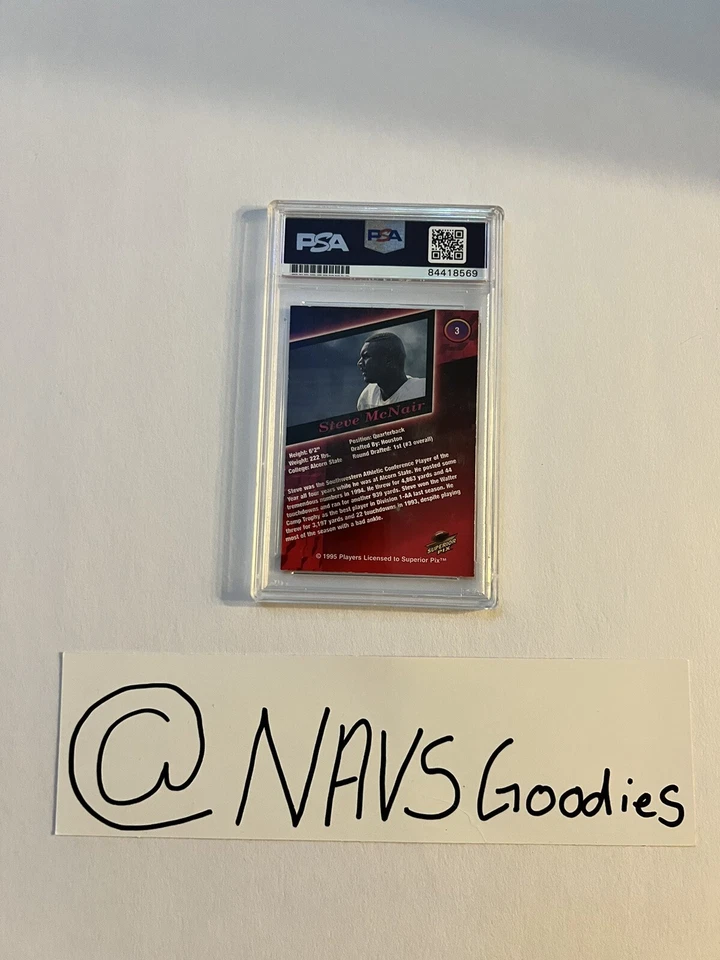 1995 Steve McNair Autographed Superior Pix Card #2764 Condition Numbered - Image 4 of 4