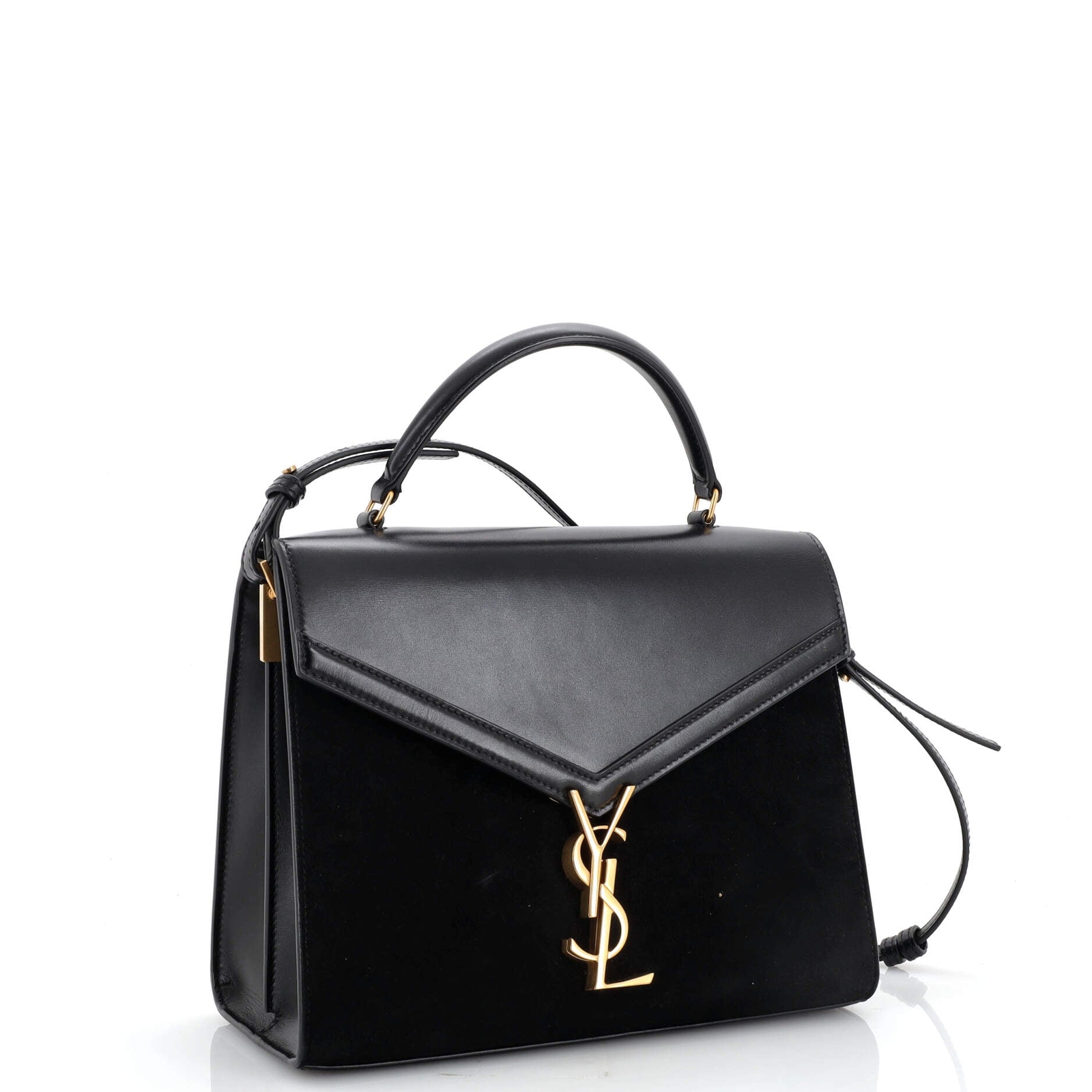 Saint Laurent Cassandra Top Handle Bag Leather and Su… Gem