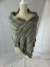 Jocelyn Gray Fur Poncho One Size Nwt