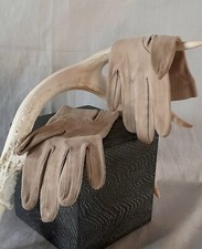 Vintage Gray Leather Gloves by Superb Gloves SIZE 6 1/4  Made in France