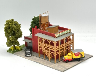 Pola N Scale  Custom  2-Story ''RailRoad Hotel'' Building  Lighted New Diorama