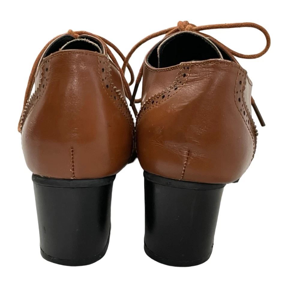 Zapatos mocasines vintage con tacón y2K imitación cuero talla 255 EE. UU. 8 M Foto 3 de 4