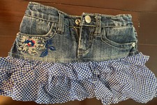 Guess Ruffle Denim Skort Skirt Blue Girl Size 4