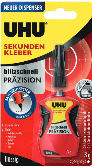 Uhu Sekundenkleber Blitzschnell PräZision 3G FlüSsigkleber Tube Exakt Dosierbar-image