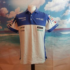 Crescent Motorcycle Racing 100 cotton blue Polo Shirt. UK men's size Medium