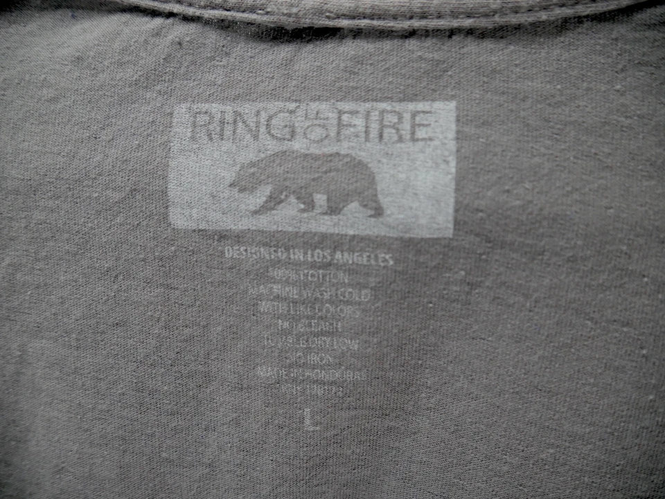 Camiseta Ring Of Fire Para Hombres Grande Gris Anime Japonés Estampado Gráfico Foto 4 de 4