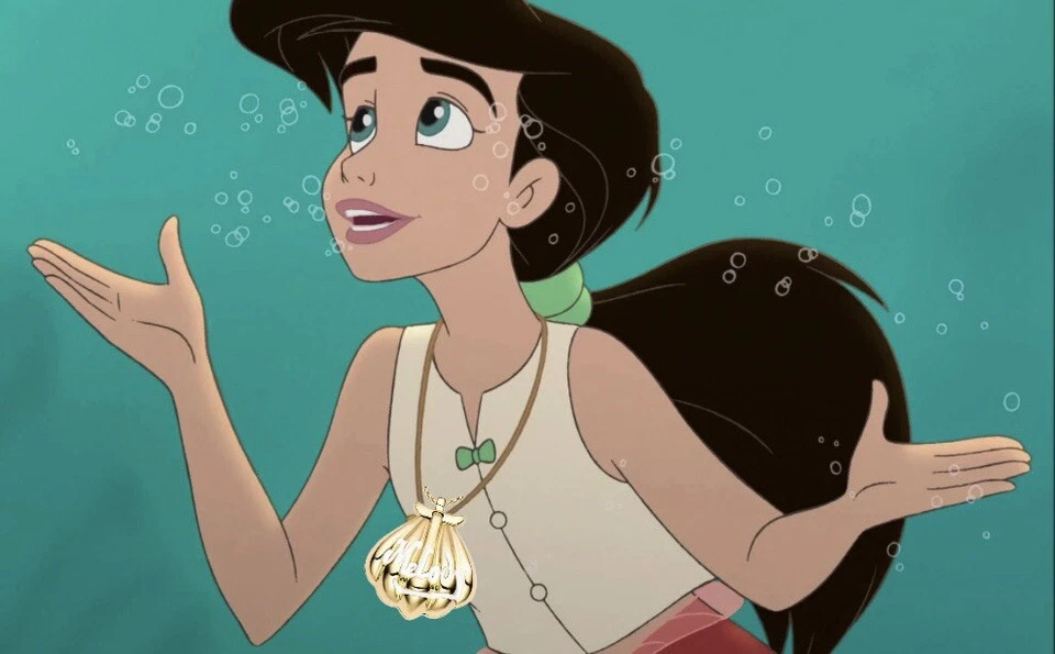 The Little Mermaid: Melody's Necklace. Gold clam shaped lock. Ariel Eric - Image 2 of 4
