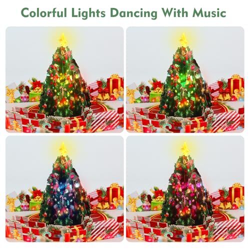 Pop Up Christmas Cards with Music & Lights, 3D Christmas Tree, Christmas Gifts - Picture 2 of 7