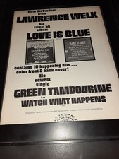 Lawrence Welk Green Tambourine Rare Original Promo Poster Ad Framed!