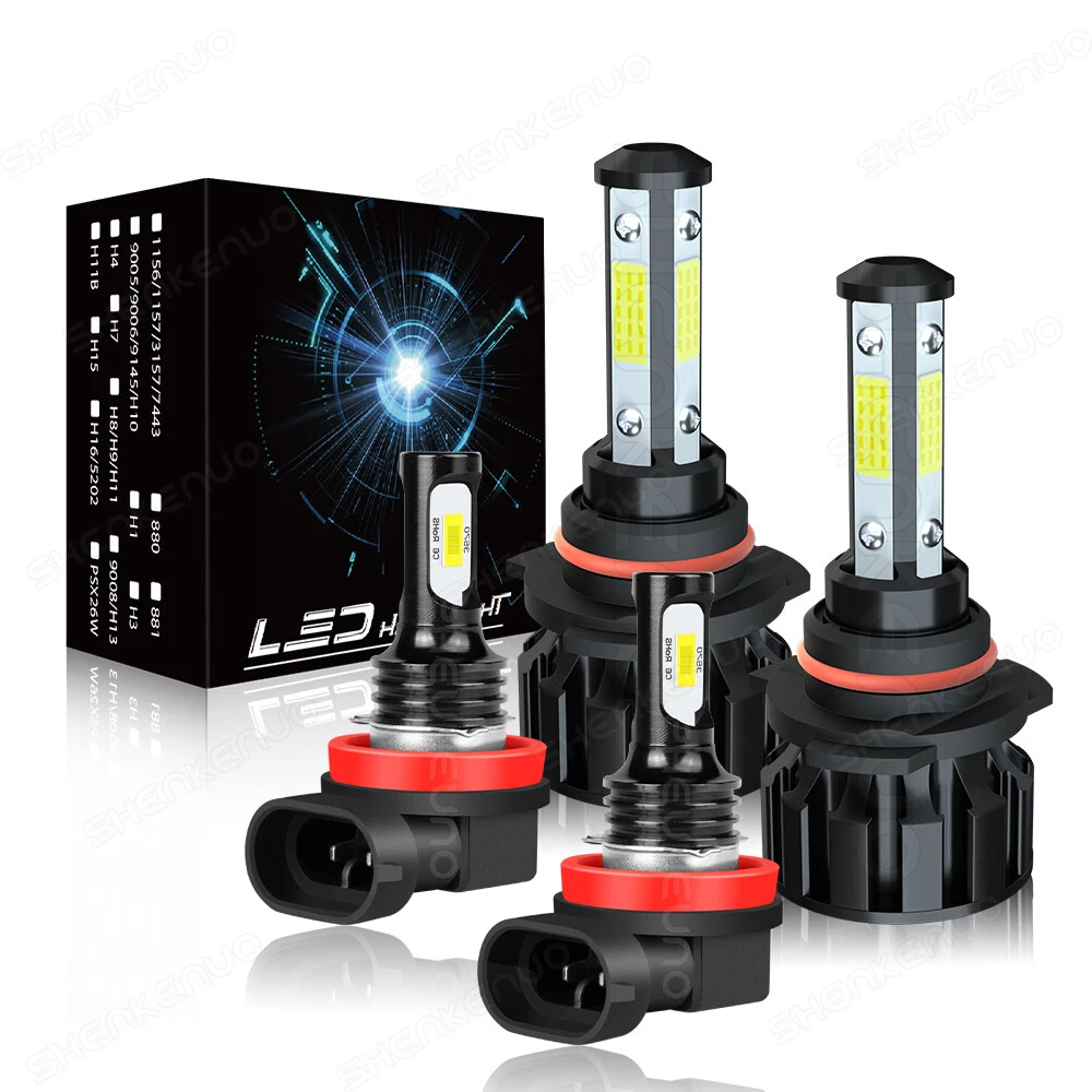 For Ford Explorer 2011-2015 4x LED Headlight Hi/Lo +Fog Light Bulbs Combo Kit
