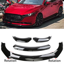 Gloss Black Car Front Bumper Spoiler Lip Splitter Body For Mazada 3 Gloss Black Gloss Black Car Front Bumper Spoiler Lip Splitter Body For Mazada 3 Gloss Black