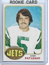 Pat Leahy 1976 Topps Football ROOKIE Card #34-New York Jets. rookie card picture
