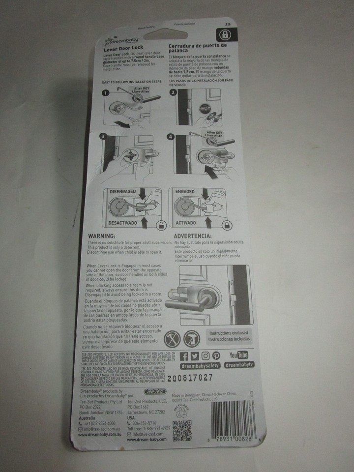 Dreambaby L828 Plastic Lever Door Handle Child Safety Lock eBay