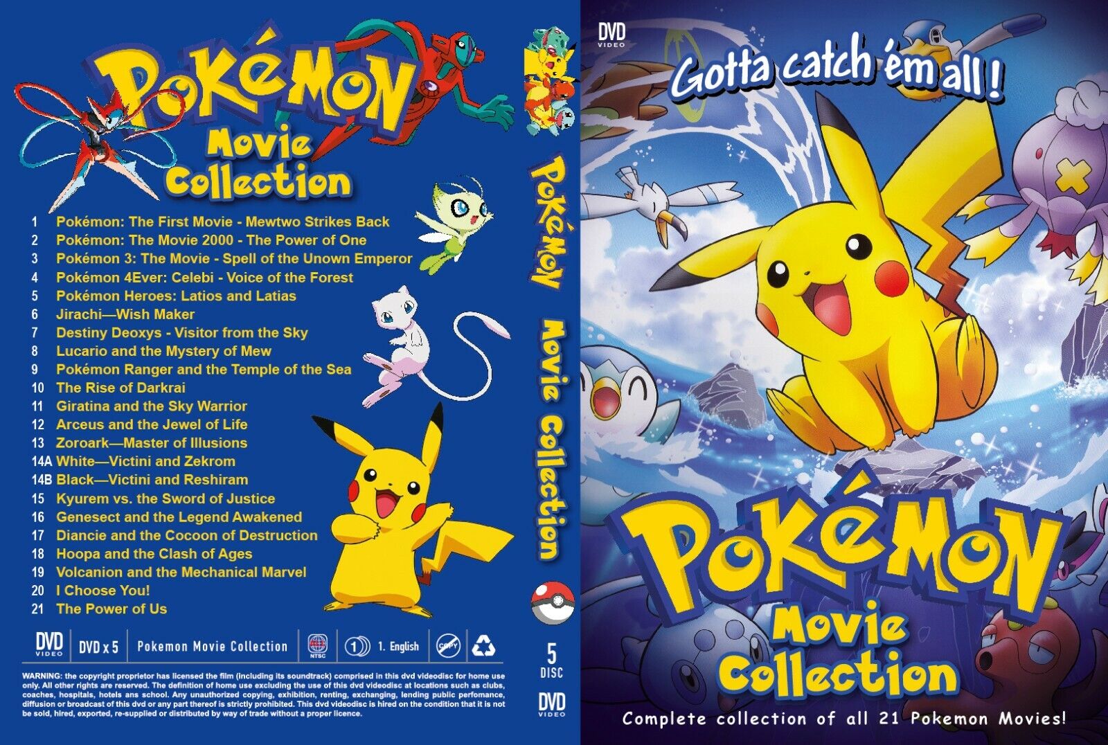 Pokemon The Movie Complete Collection 26 Movie DVD Box Set English Subtitle