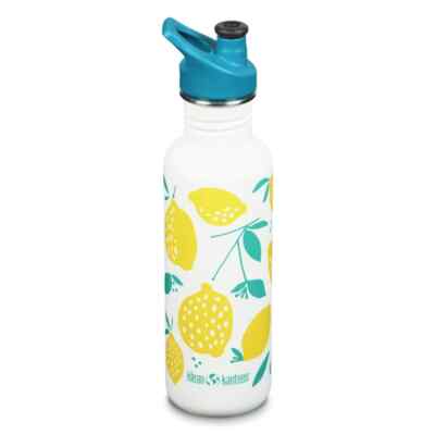 800ml Klean Kanteen  Classic (Sport Cap) Lemon Zitronen weiß