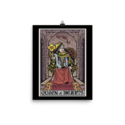 Queen of Hearts Poster Tarot Card Couple Valentine's Day Witch