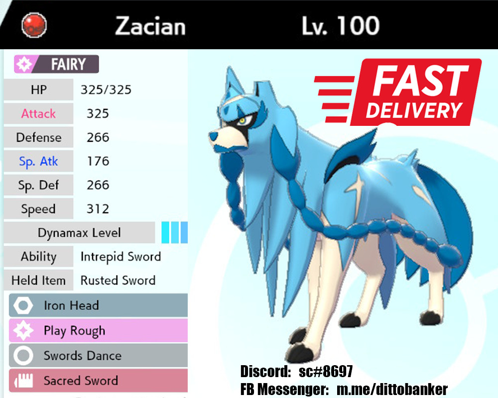 POKEMON SWORD AND SHIELD ✨SHINY✨ LEVEL 100 6IVs Zacian & Zamazenta