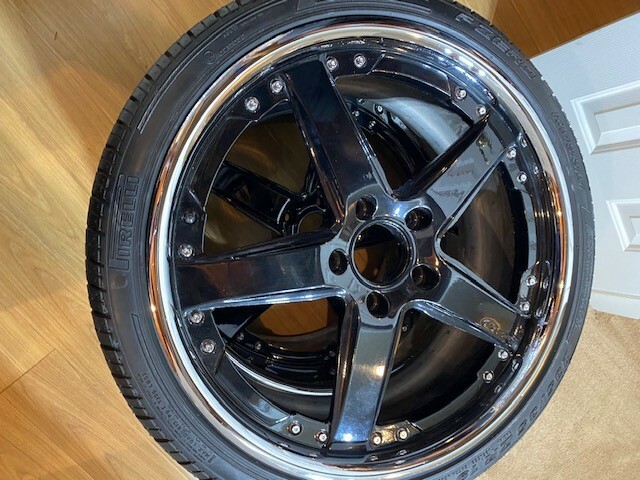 Lamborghini Diablo Murcielago GFG Deep Dish Black Rims - SET OF 4 w/ Pirellis 