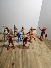 Vintage Marx 6" Plastic Cowboys Indians Pioneers 10
