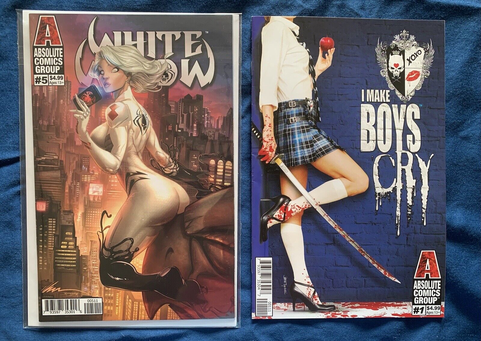 WHITE WIDOW #5 & I MAKE BOYS CRY #1 (2019 Absolute Comics Group) Crossover