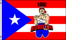 PUERTO RICO 100 BORICUA FLAG 3' x 5' - PUERTO RICAN - PORTO RICO FLAGS 90 x 150