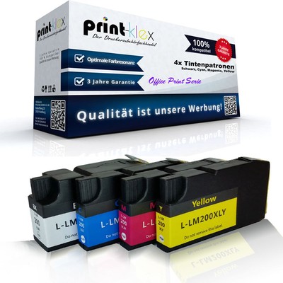 4x Ersatz Tintenpatronen für Lexmark OfficeEdge-Pro-5500-Se - Office Print Serie