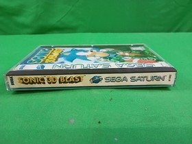 Sonic 3D Blast (Sega Saturn, 1996) Complete CIB Manual & Reg Card - Broken Hinge