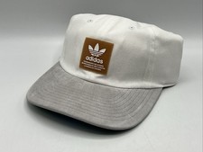 adidas Terrace Strapback Unisex Ball Cap White with Gray Suede Bill New with Tag