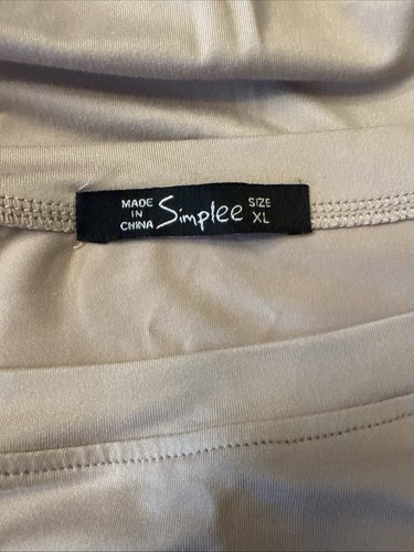 Simplee Beige Super Soft Women’s Short Sleeve Pullover T-Shirt-Size XL - Picture 3 of 3