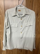 Vtg 50s Towncraft Mint Green Long Sleeve Shirt Penneys Loop Collar Men  s M READ