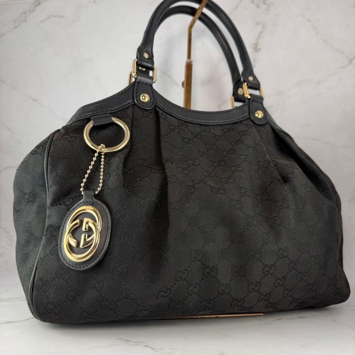 Gucci Sookie GG Canvas Handbag Black Women's Pre-owned From Japan