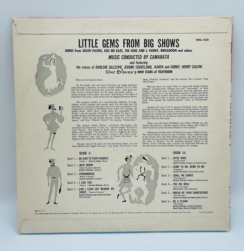 Little Gems From Big Shows Vinyl, LP 1958 Disneyland – WDL-1030 - Picture 2 of 3