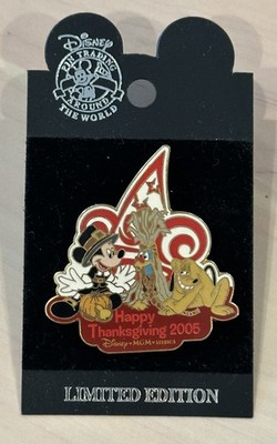 Disney MGM Studios 2005 Thanksgiving Pin Turkey Hunt Mickey & Pluto LE 1000