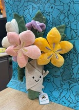 Bouquet Jelly cat Flowers Toy kid Girl Birthday Wedding Gift Doll with tag bag