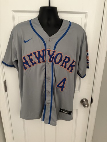 Francisco Alvarez #4 New York Mets Men’s Large Gray Baseball Jersey MLB - Picture 2 of 15