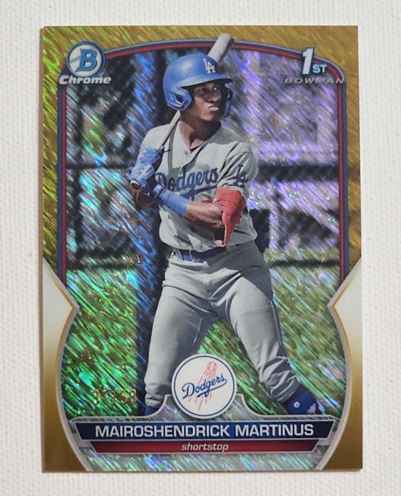 2023 Bowman Chrome Mairoshendrick Martinus #BCP-55 1st Gold Shimmer /50
