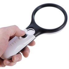 3 LED Light 45X Handheld Magnifier Reading Magnifying Glass Lens Jewelry Loupe