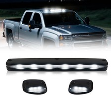 3PCS LED Cab Marker Lights White LED Smoke Lens Roof Running Clearance Light