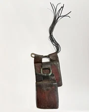 AFRICAN TUAREG LEATHER GRIS GRIS AMULET JEWELRY NIGER - Tribal NECKLACE. Vintage