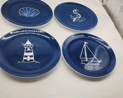 Set Of 4 Trish Richman At Home International By The Sea 8''  Salad Plates