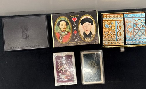 Lot Of 5 Vintage Playing Cards Kem, Souvenir, Congress, Whitman, + 1