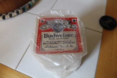 NOS 100 VTG 2 SIDED BAR BUDWEISER COASTERS SEALED IN BAG, THIS BUDS FOR YOU