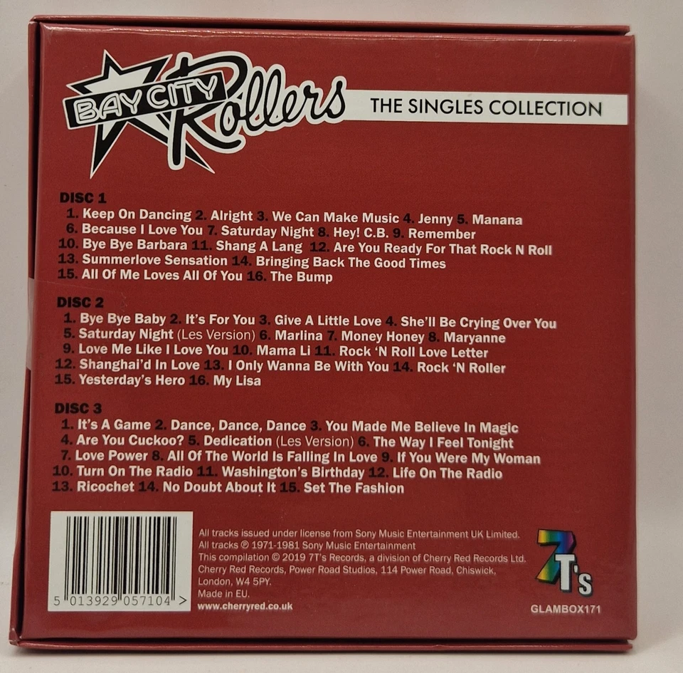 Bay City Rollers – The Singles Collection 3 CD Boxset 2019 Cherry Red Records - Bild 3 von 4