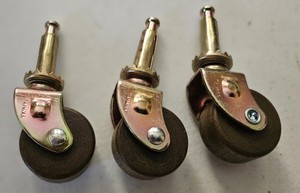 A Lot of 3 Wood Caster Wheels -  Antique Style