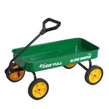 39 inch Kids Wagon, Pull Along Rolling Utility Cart Wagons for Steel Green