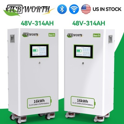 2* 48V 314Ah 16.07kWh Lithium Battery LiFePO4 Battery for RV Solar Off-Grid Boat